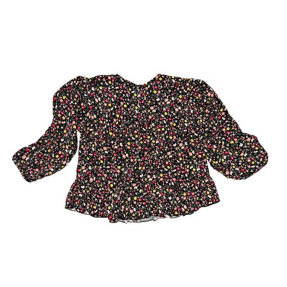 Zara Baby Collection Peasant Blouse Black Multicolor Floral, Size 2-3Y - Picture 5 of 7